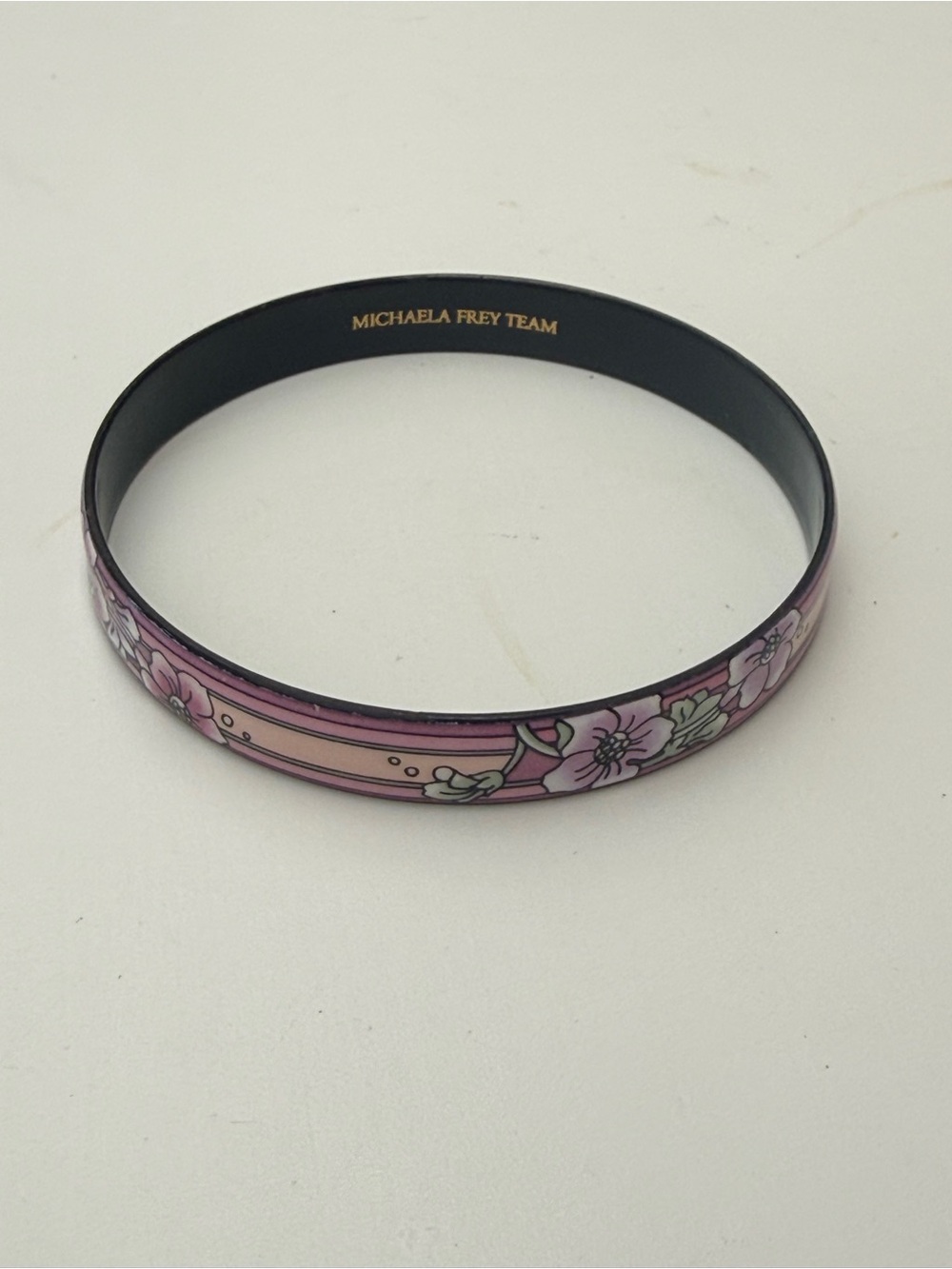 Michaela Frey Team Pink Floral Enamel Bracelet